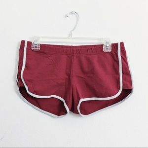 Red, white lined shorts
